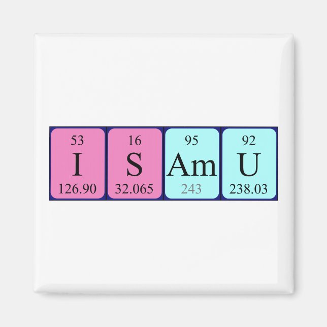 Isamu periodic table name magnet (Front)