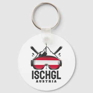 Ischgl Austria Ski Resort Retro Skiing  Keychain