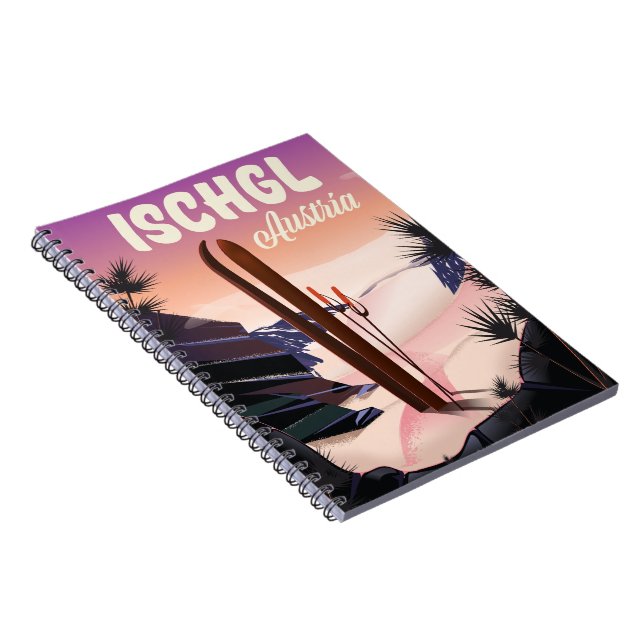 Ischgl Austria vintage ski poster. Notebook (Right Side)