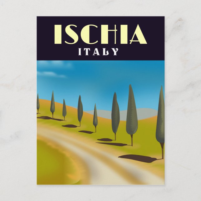 Ischia Italy travel poster Postcard (Front)