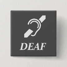 ISD Over The Word DEAF White On Grey