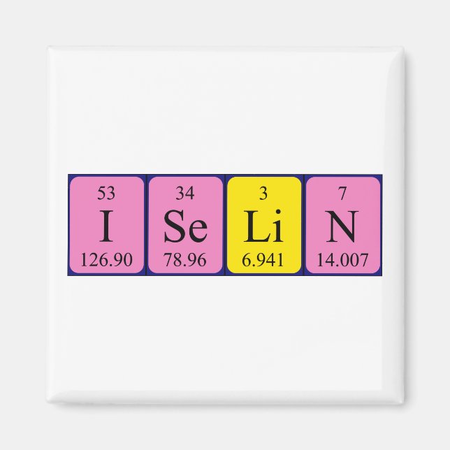 Iselin periodic table name magnet (Front)