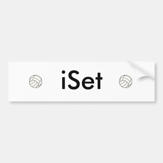 iSet volleyball bumper sticker (Front)