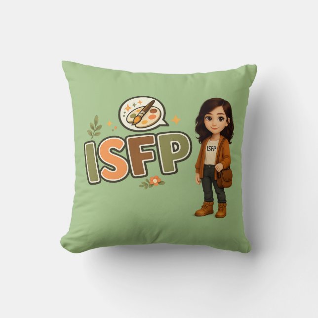 ISFP — The Free Artist Throw Pillow (Front)