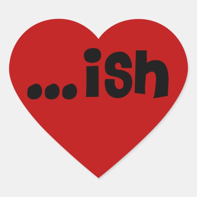 ish logo red heart heart sticker (Front)