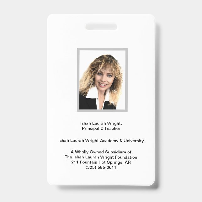 Ishah Laurah Wright Academy And University Badge (Front)