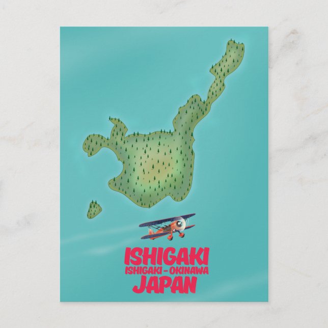 Ishigaki Okinawa, Japan map Postcard (Front)