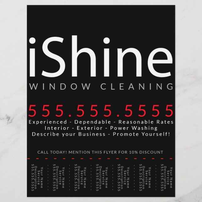 iShine. House Cleaning Window Cleaning Power Wash Flyer (Front)
