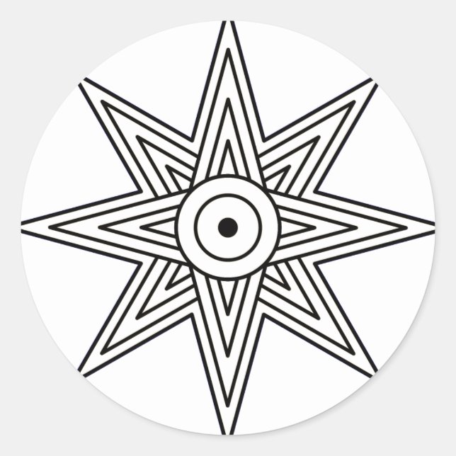 Ishtar star symbol classic round sticker (Front)