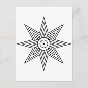 Ishtar star symbol postcard