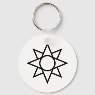Ishtar star symbol simplified keychain