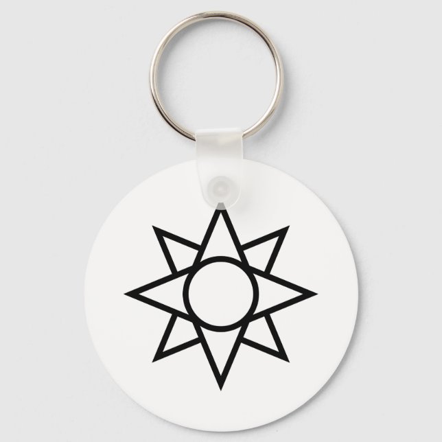 Ishtar star symbol simplified keychain (Front)