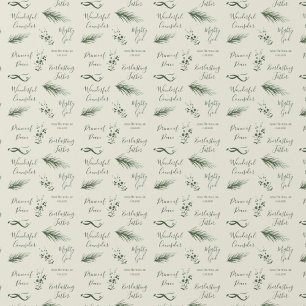 Isiah 9:6   Hand Drawn Pine Sage Faith Christmas Wrapping Paper