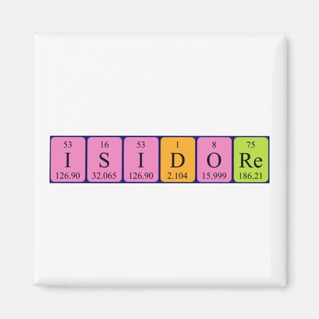 Isidore periodic table name magnet (Front)