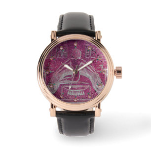 ISIS,Antique Egyptian Goddess Purple White Watch