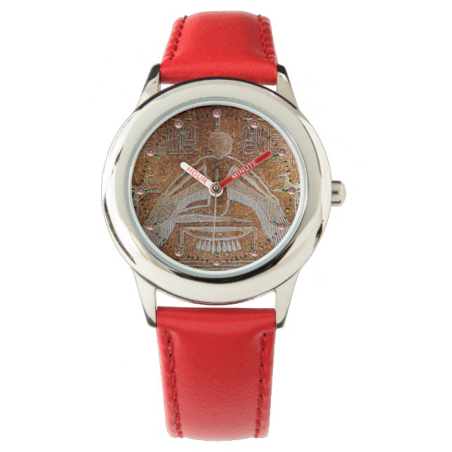 ISIS, Egypian Goddess Antique Brown White Watch (Front)