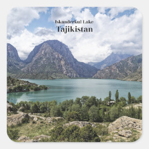 Iskanderkul Lake, Tajikistan Square Sticker