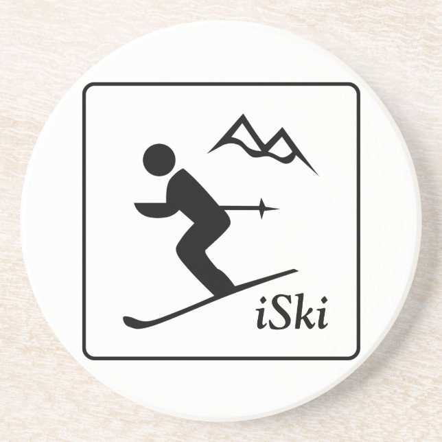 iSki Sandstone Coaster (Front)