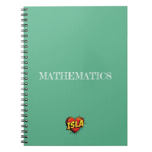 Isla Heart Green Notebook (Front)