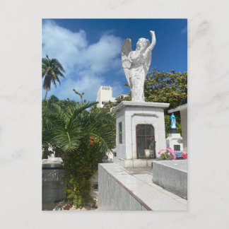 Isla Mujeres Cemetery Hushing Angel Postcard