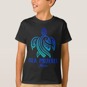 Isla Mujeres Mexico Sea Turtle Tie Dye Hibiscus Va T-Shirt