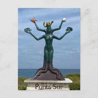 Isla Mujeres Postcard of Mayan Vishnu