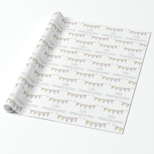 Isla personalized name bunting gift wrap