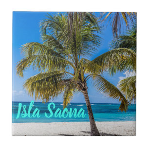 Isla Saona Beach Domenican Republic gift Tile