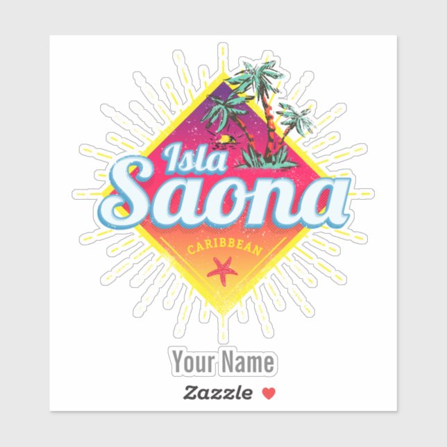 Isla Saona Caribbean Dominican Republic Retro (Sheet)