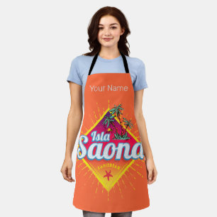 Isla Saona Caribbean Dominican Republic Retro Apron