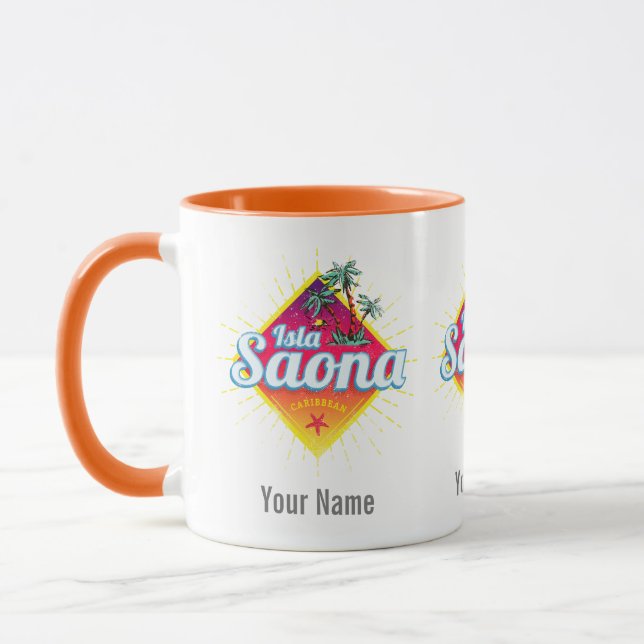 Isla Saona Caribbean Dominican Republic Retro Mug (Left)
