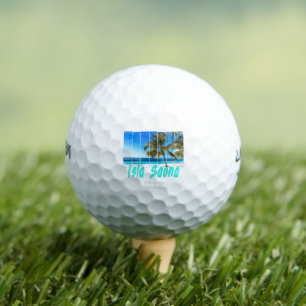 Isla Saona Dominican Republic Beach Vintage Design Golf Balls