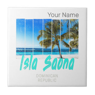 Isla Saona Dominican Republic Beach Vintage Design Tile