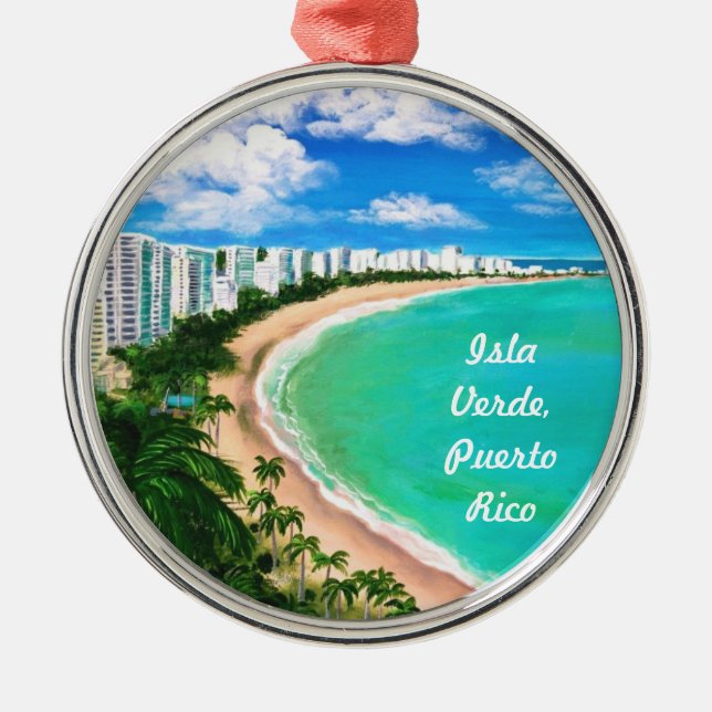 Isla Verde, Puerto Rico Metal Ornament (Front)