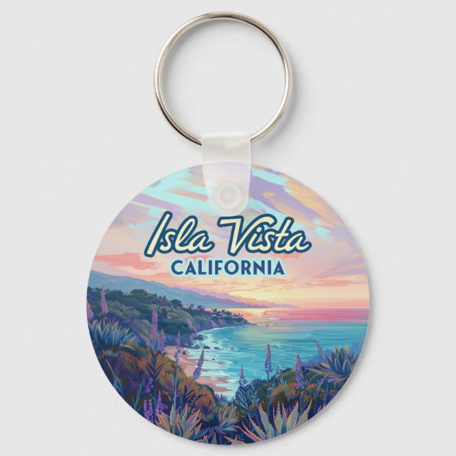Isla Vista California Santa Barbara Goleta College Keychain (Front)