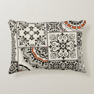Islam Arabic Majolica Tiles Patchwork Accent Pillow