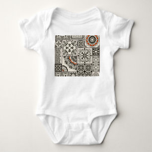 Islam Arabic Majolica Tiles Patchwork Baby Bodysuit