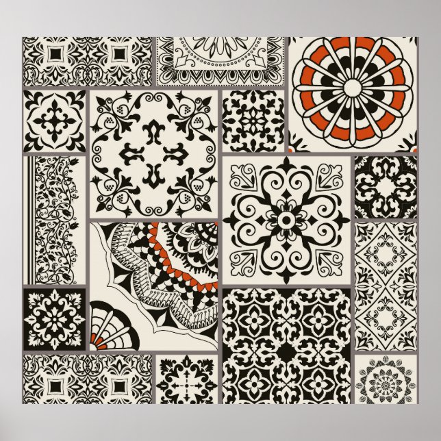Islam Arabic Majolica Tiles Patchwork Poster (Front)