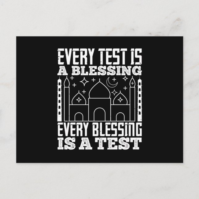 Islam - Every Test Is A Blessing Postcard (Front)