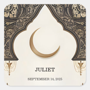 Islam Nikah Arabic Walima Muslim Bridal Shower Square Sticker