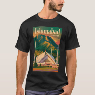Islamabad Pakistan Faisal Mosque Illustration T-Shirt