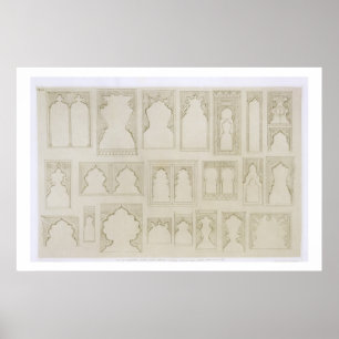 Islamic and Moorish arch designs for balconies, wi Poster