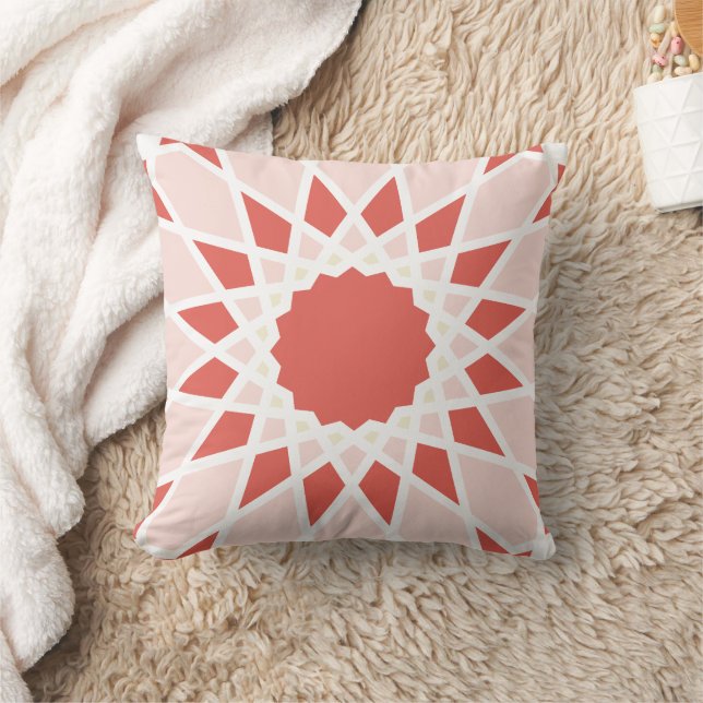 Islamic Arabic Moroccan Arabesque Sameles Pattern Throw Pillow (Blanket)