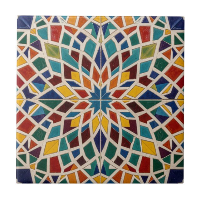 Islamic Art Moroccan Mosaic Colourful Home Decor Tile (Front)
