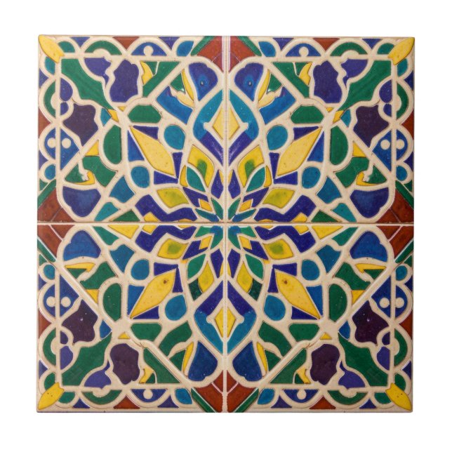 Islamic Art Moroccan Mosaic Colourful Home Decor Tile (Front)