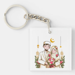 Islamic Art Nikah Muslim Groom And Bridle Islamic Keychain