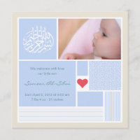 Islamic baby aqiqah announcement invitation boy