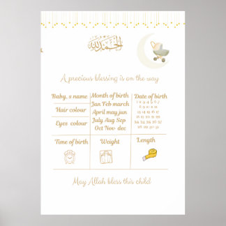 Islamic Baby Shower Prediction Game Bundle, Poster