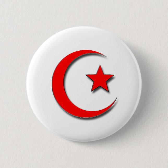 Islamic Crescent 2 Inch Round Button (Front)