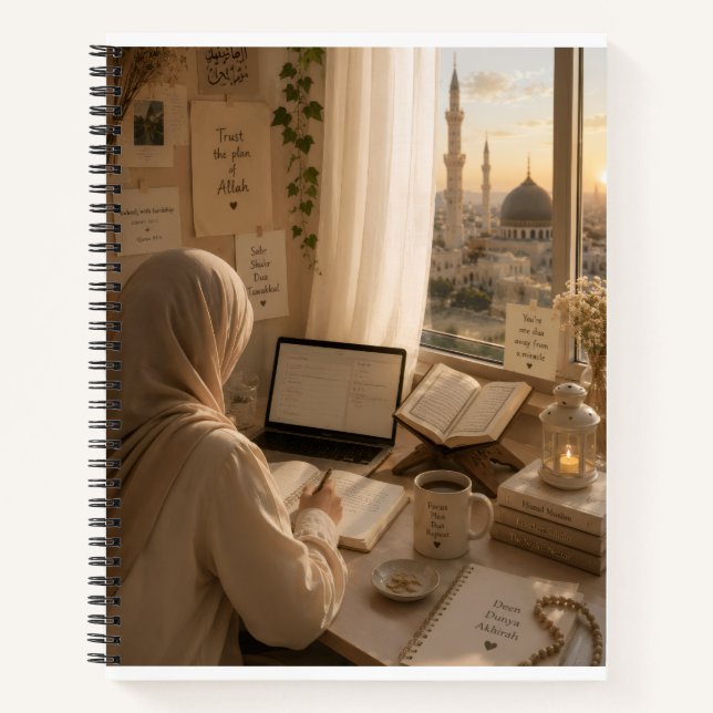 Islamic Deen & Dunya Spiral Notebook (Front)